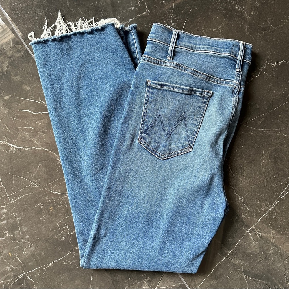MOTHER The Hustler ankle fray jeans in the color Healing Jar